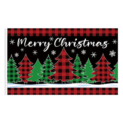 Christmas backdrop fabric, Christmas party decor items, festive checkered fabric, ambient hanging fabric