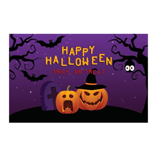 Halloween backdrop with creative font and cartoon pumpkin design ¨C perfect for creating a festive holiday atmosphere