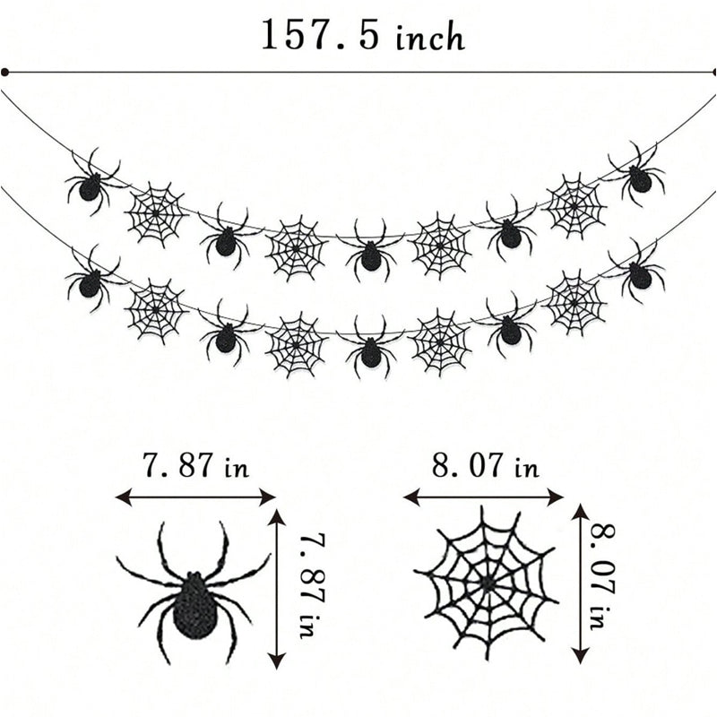 Paper-cutting and floral decoration party scene setup prop ¨C Spider Banner