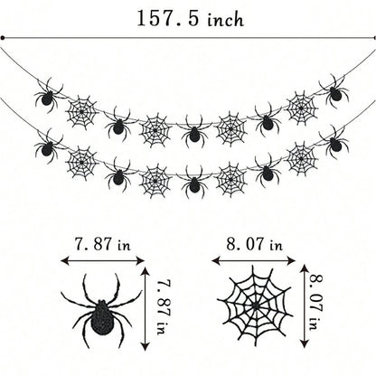 Paper-cutting and floral decoration party scene setup prop ¨C Spider Banner