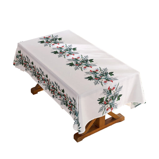 Seasonal-themed printed waterproof rectangular dining tablecloth for restaurant decoration