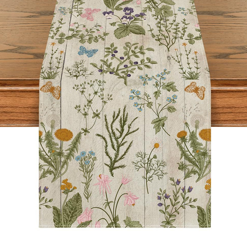 Stamped tablecloth ¨C ideal for festive party table settings; made of linen fabric
