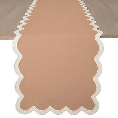 Pure cotton appliqu¨¦ table flag with exquisite embroidery and wavy-edge tablecloth