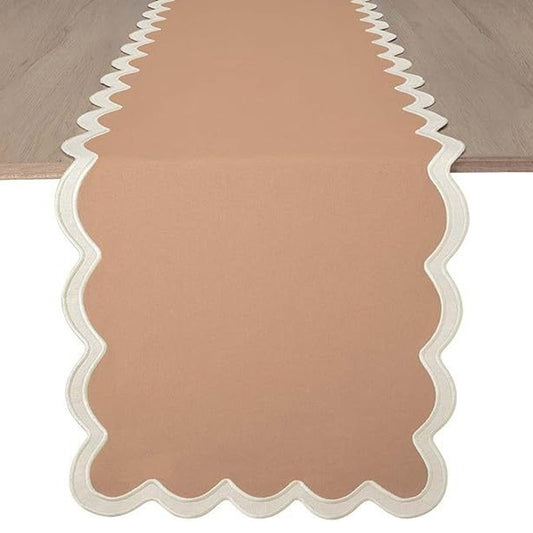 Pure cotton appliqu¨¦ table flag with exquisite embroidery and wavy-edge tablecloth