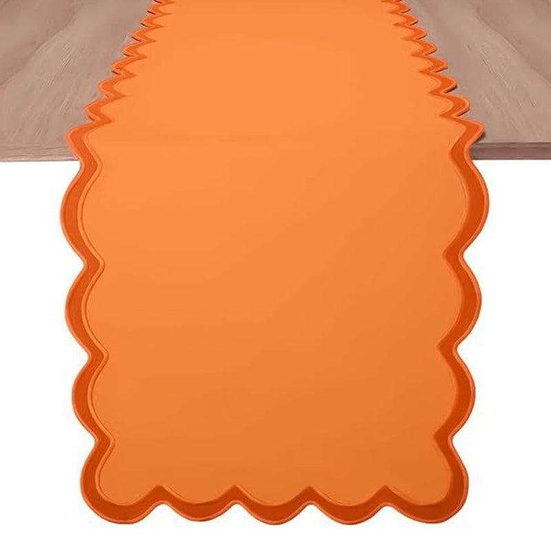 Pure cotton appliqu¨¦ table flag with exquisite embroidery and wavy-edge tablecloth