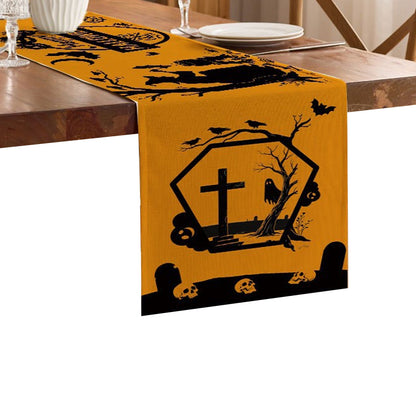 Pumpkin Ghost Cat Festival Family Party Tablecloth