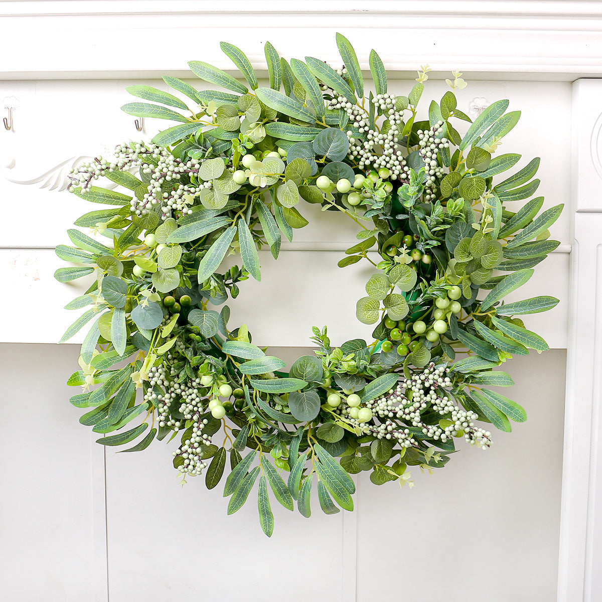 Artificial Berry and Eucalyptus Wreath ¨C Creative Faux Foliage Garland for Holiday Door Decor