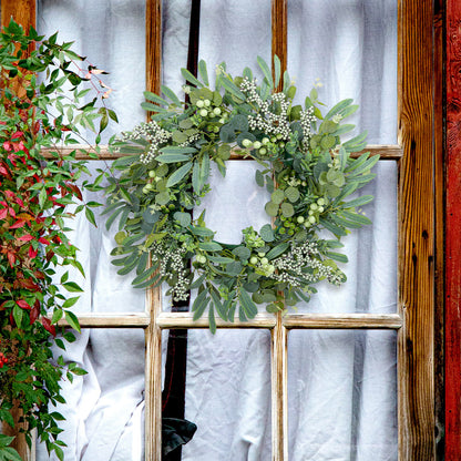 Artificial Berry and Eucalyptus Wreath ¨C Creative Faux Foliage Garland for Holiday Door Decor