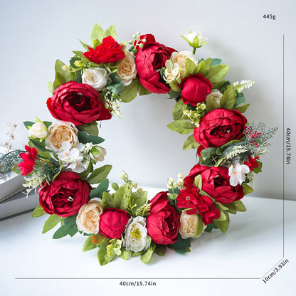 Peony Wreath ¨C Wedding & Holiday Decor, Door & Wall Ornament, Spring Home Decoration