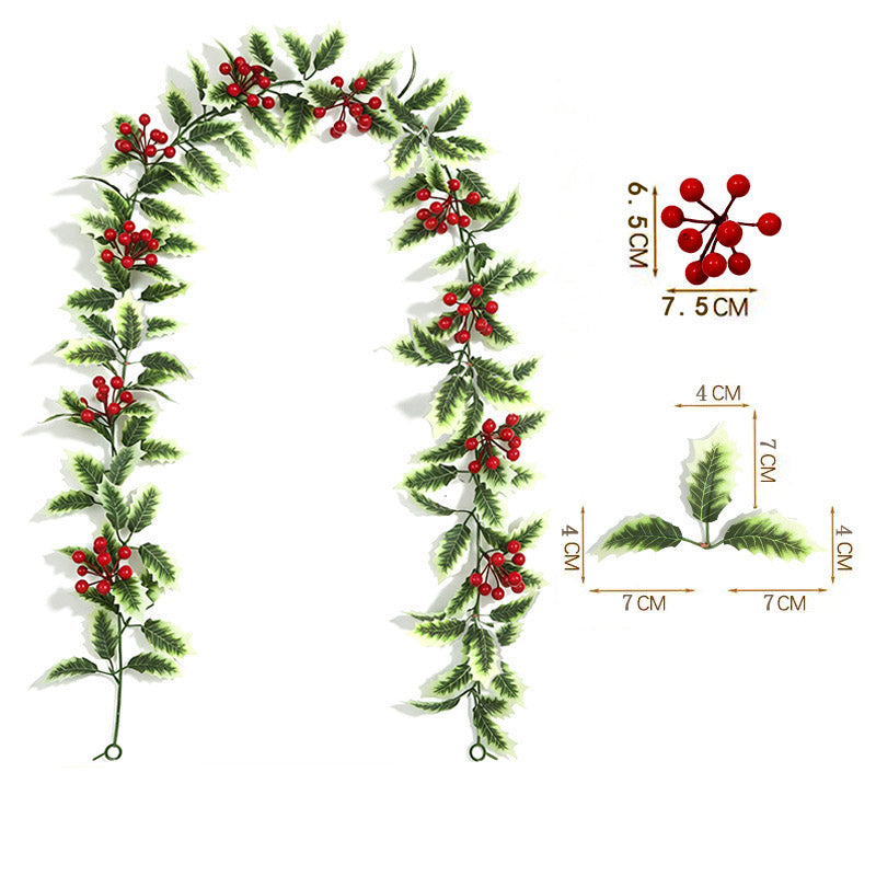 Artificial Red Berry and Green Leaf Christmas Wreath/Garland ¨C Festive Home, Party, and Fireplace Decoration