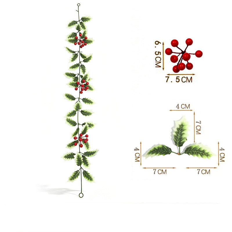 Artificial Red Berry and Green Leaf Christmas Wreath/Garland ¨C Festive Home, Party, and Fireplace Decoration
