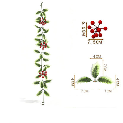 Artificial Red Berry and Green Leaf Christmas Wreath/Garland ¨C Festive Home, Party, and Fireplace Decoration