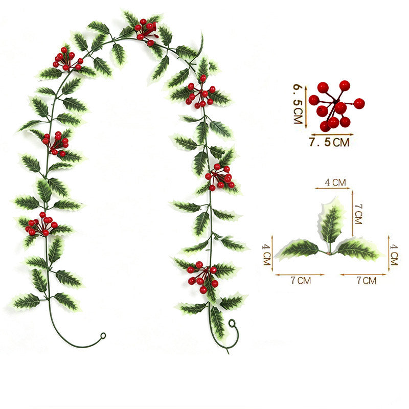 Artificial Red Berry and Green Leaf Christmas Wreath/Garland ¨C Festive Home, Party, and Fireplace Decoration