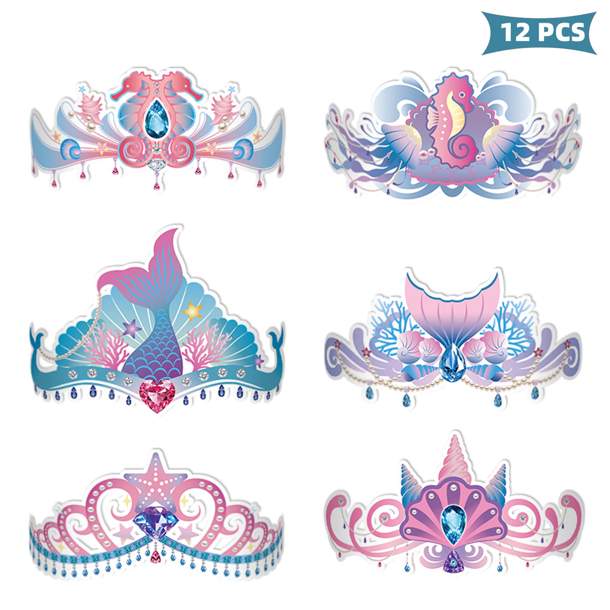 Mermaid-Themed Paper Glasses ¨C Summer Party Decorations & Photo Props for Kids