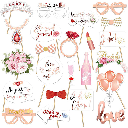 Rose Gold Team Bride Photo Props for Bride-to-Be's Bachelorette Party