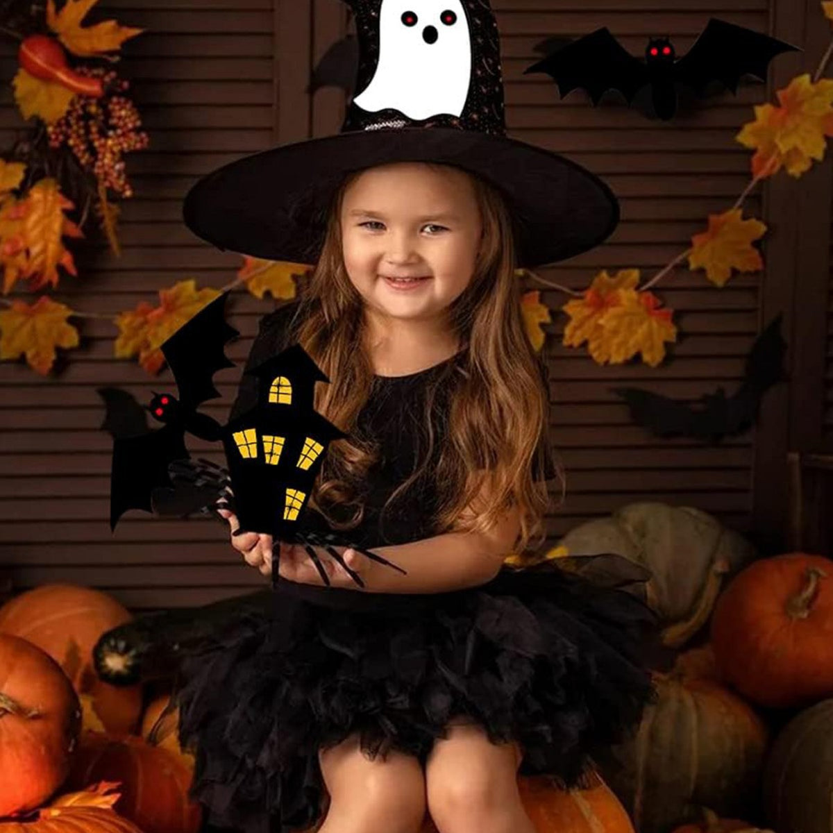 Halloween 22-Piece Photo Prop Set (Pumpkins, Ghosts, Haunted Houses, Bats)