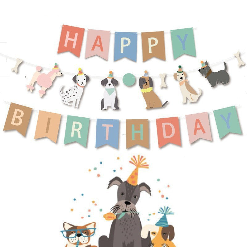 Dog Birthday Party Decorations: Macaron-Colored Spiral Hanging Swirls ¨C Pet-Themed Cartoon Dog Decor