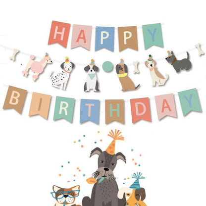 Dog Birthday Party Decorations: Macaron-Colored Spiral Hanging Swirls ¨C Pet-Themed Cartoon Dog Decor