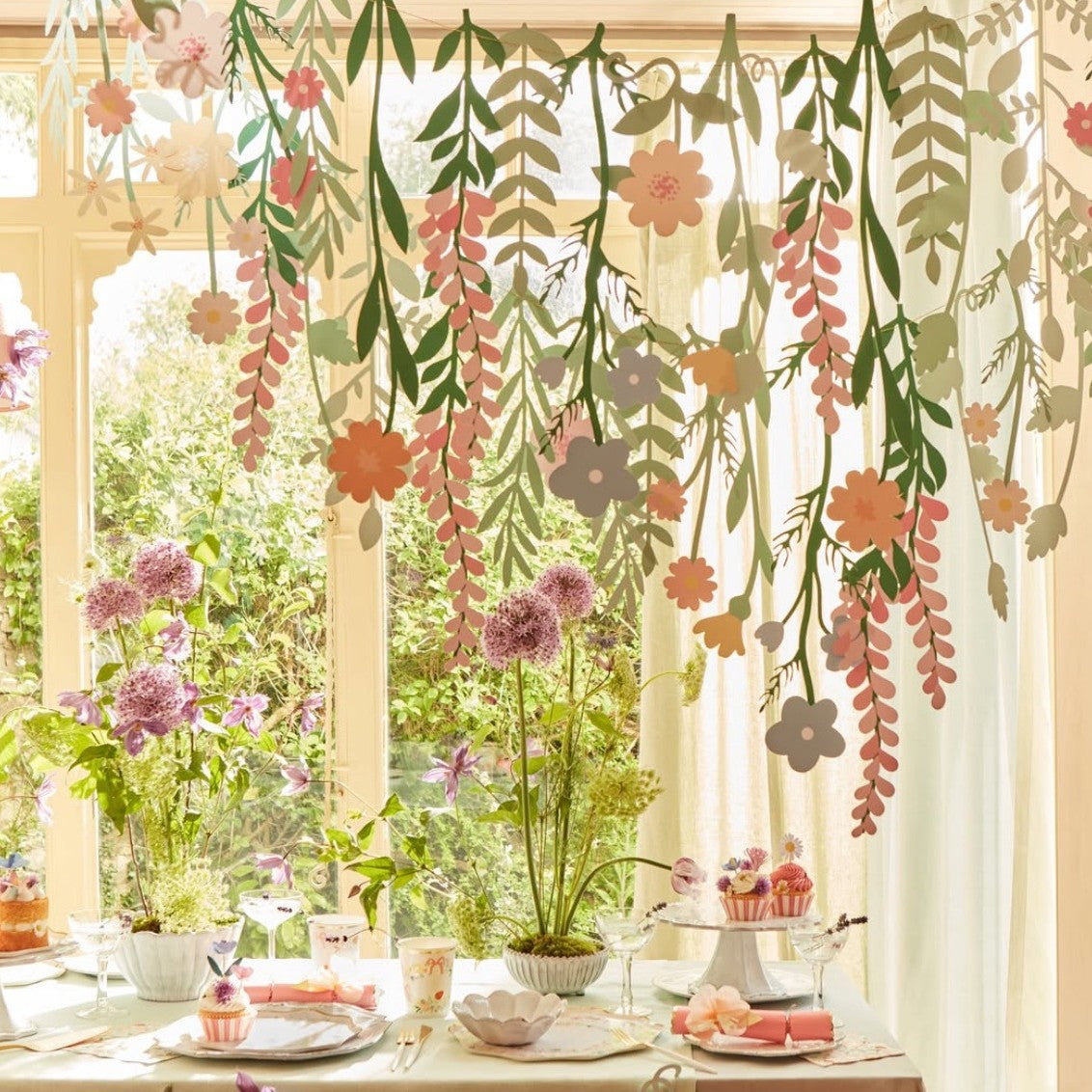 Double-Sided Floral Garland ¨C Hanging Decoration for Children's Day Shop Windows, Kids' Rooms, and Birthday Parties