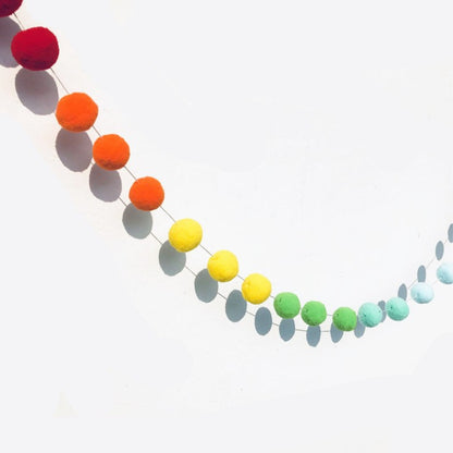 Macaron-colored pom-pom garland¡ªperfect for children's rooms, girls' rooms, photography props, and birthday decor