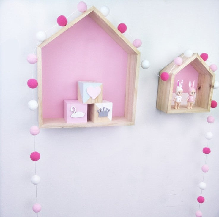 Macaron-colored pom-pom garland¡ªperfect for children's rooms, girls' rooms, photography props, and birthday decor