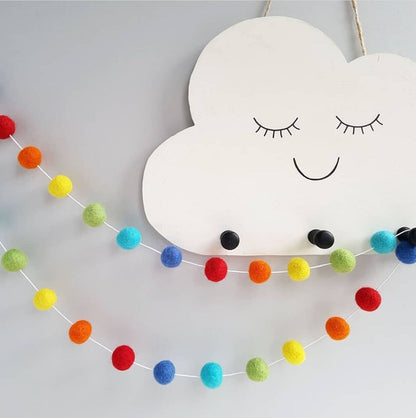 Macaron-colored pom-pom garland¡ªperfect for children's rooms, girls' rooms, photography props, and birthday decor