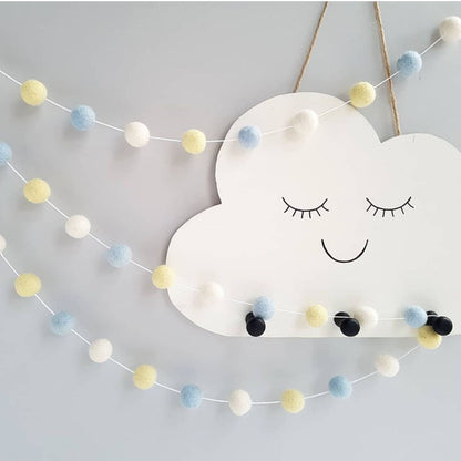 Macaron-colored pom-pom garland¡ªperfect for children's rooms, girls' rooms, photography props, and birthday decor