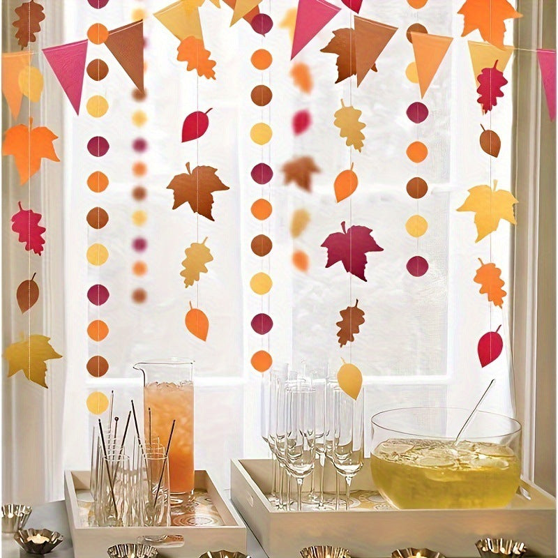 Thanksgiving Maple Leaf Bunting Banner ¨C Festive Hanging Decor for Home Atmosphere