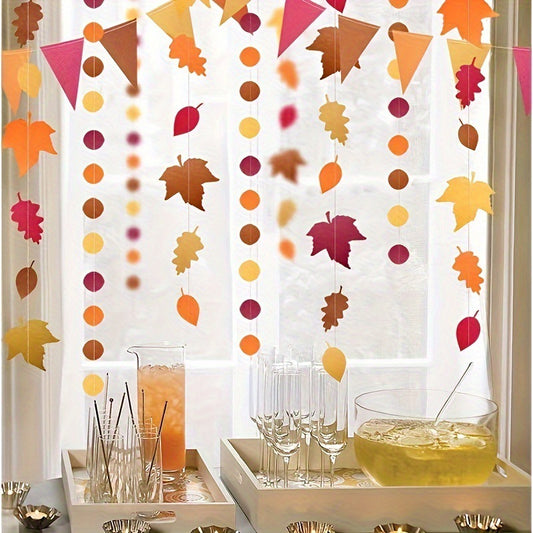 Thanksgiving Maple Leaf Bunting Banner ¨C Festive Hanging Decor for Home Atmosphere