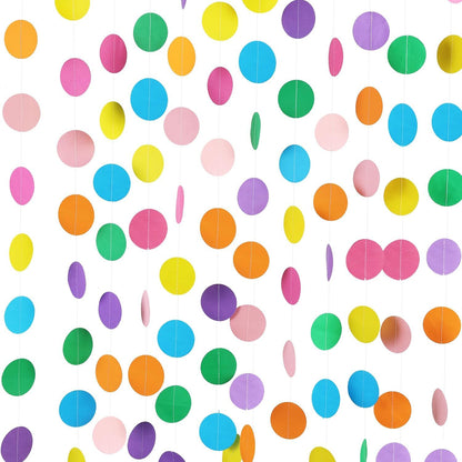 Circus-themed colorful paper circle garland (red and blue) ¨C hanging decoration for birthday party backdrops