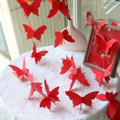3D Butterfly Festive Decor ¨C Suitable for Living Rooms, Wedding Rooms, and Children's Day; Features Butterfly Garlands and Curtain Decorations