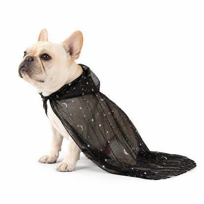Matching Star-and-Moon Print Mesh Cape for Humans and Pets ¨C Halloween Costume