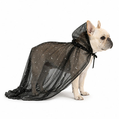 Matching Star-and-Moon Print Mesh Cape for Humans and Pets ¨C Halloween Costume