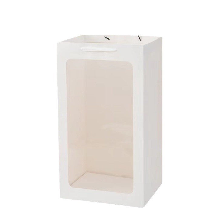 Extra-Large Windowed Gift Bag ¨C Transparent Horizontal Bag for Plush Toys / Vertical Window Bag for Valentine's Day Flowers