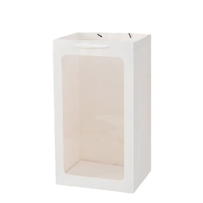 Extra-Large Windowed Gift Bag ¨C Transparent Horizontal Bag for Plush Toys / Vertical Window Bag for Valentine's Day Flowers