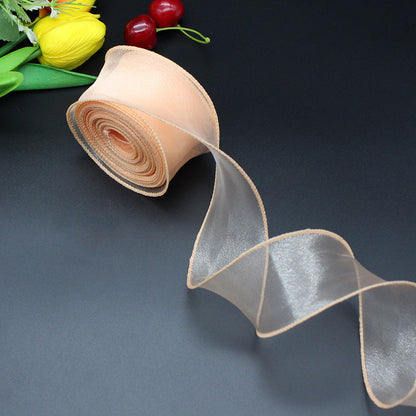 Triple-strand sheer ribbon for floral packaging, gifts, apparel, and hair accessories (bows/decorations)
