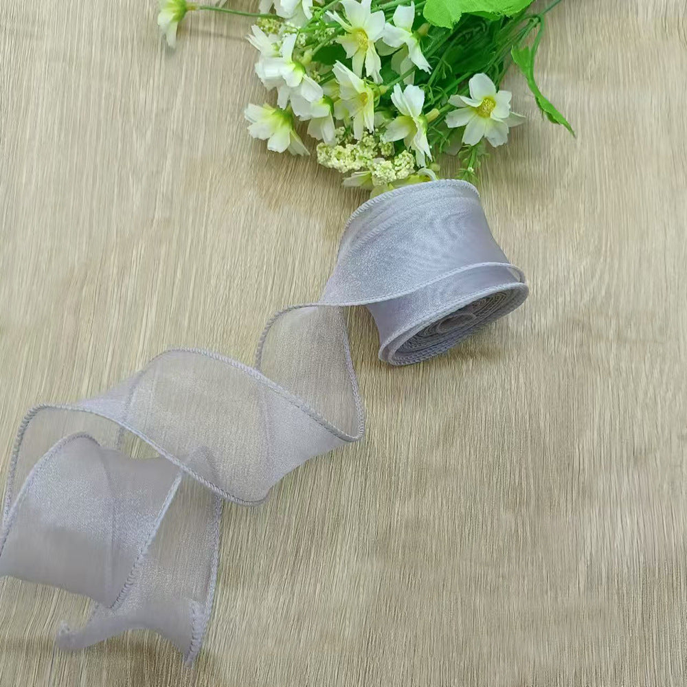 Triple-strand sheer ribbon for floral packaging, gifts, apparel, and hair accessories (bows/decorations)