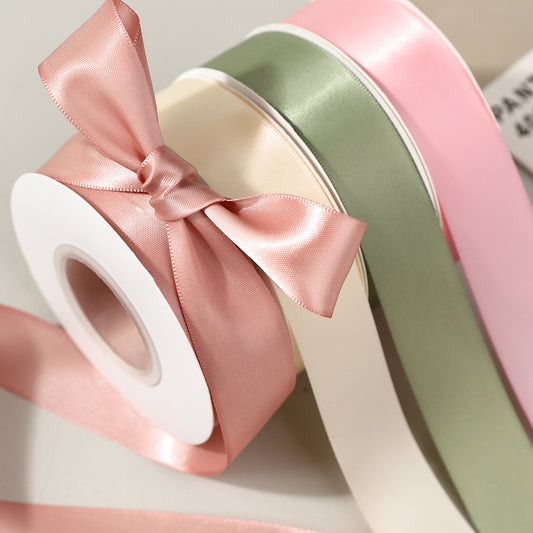 Factory Direct: 2.5cm Double-Sided Polyester Satin Ribbon ¨C Ideal for DIY Crafts, Hair Accessories, Gift Box Packaging, and Bouquet Decoration