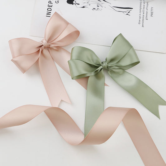 Factory Direct: 2.5cm Double-Sided Polyester Satin Ribbon ¨C Ideal for DIY Crafts, Hair Accessories, Gift Box Packaging, and Bouquet Decoration