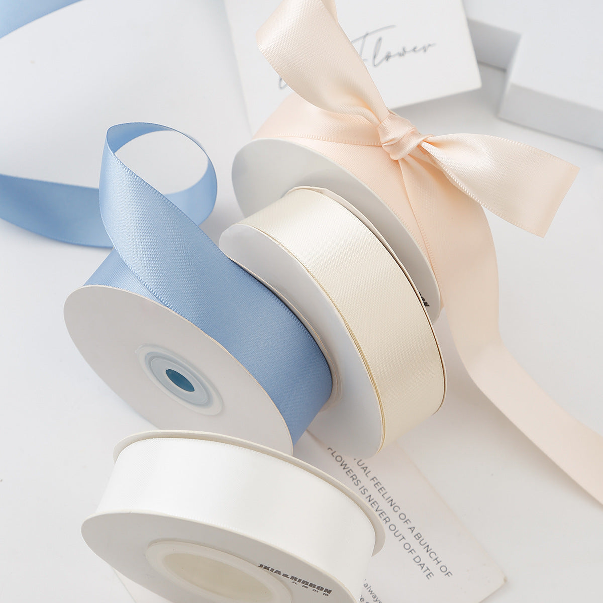 Factory Direct: 2.5cm Double-Sided Polyester Satin Ribbon ¨C Ideal for DIY Crafts, Hair Accessories, Gift Box Packaging, and Bouquet Decoration