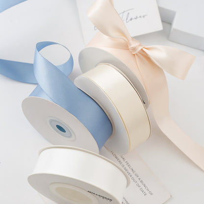 Factory Direct: 2.5cm Double-Sided Polyester Satin Ribbon ¨C Ideal for DIY Crafts, Hair Accessories, Gift Box Packaging, and Bouquet Decoration