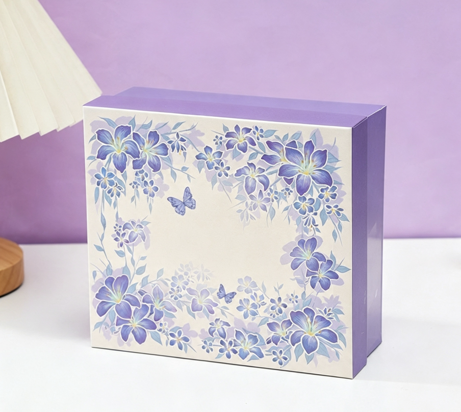 New Arrival Light Luxury Purple Elegant Top-and-Base Birthday Gift Packaging