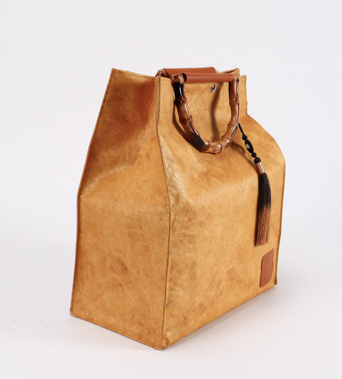 Gift Packaging Box Empty Bamboo Handle Tyvek Paper Bag