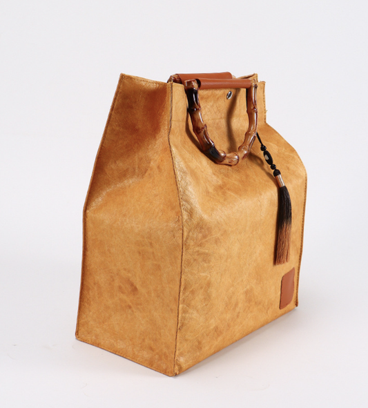 Gift Packaging Box Empty Bamboo Handle Tyvek Paper Bag