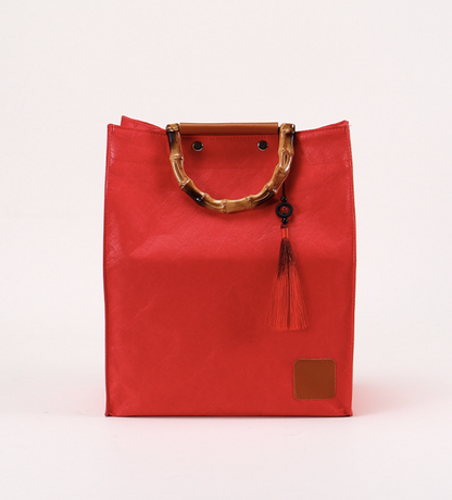 Gift Packaging Box Empty Bamboo Handle Tyvek Paper Bag