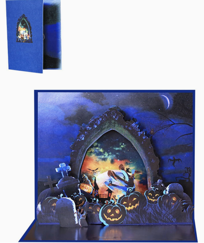 greeting Card Pumpkin Haunted House Halloween 3D Greeting Card