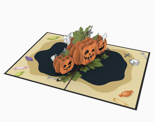 Pumpkin Ghost Halloween Greeting Card 3D Pop-Up Card Holiday Gift Card Invitation