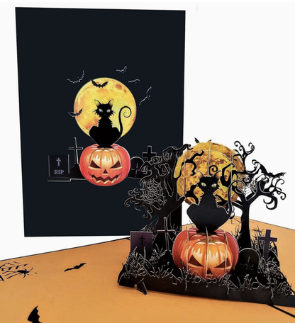 Pumpkin Ghost Halloween Greeting Card 3D Pop-Up Card Holiday Gift Card Invitation