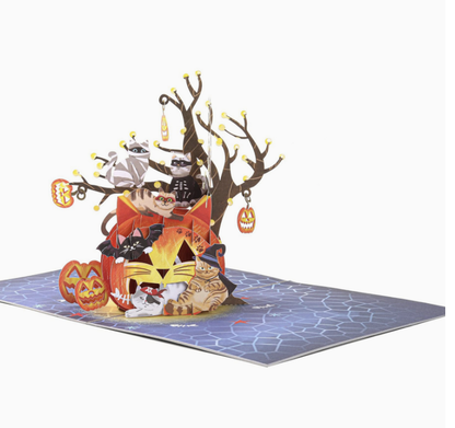 Pumpkin Ghost Halloween Greeting Card 3D Pop-Up Card Holiday Gift Card Invitation