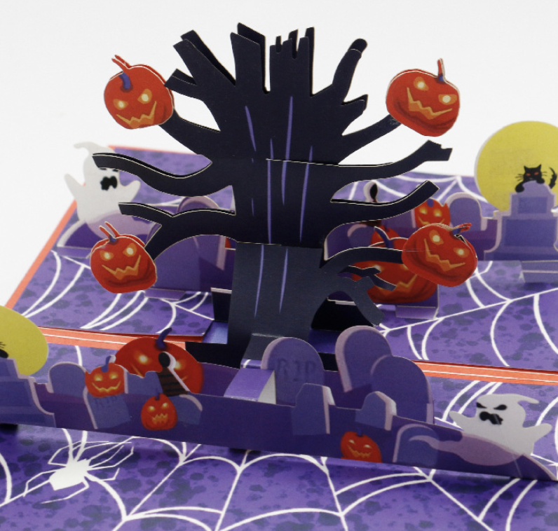 Halloween Greeting Card 3D Pop-Up High-End Handmade Invitation Blessing Birthday Gift Card Castle Haunted House Invitation Card
